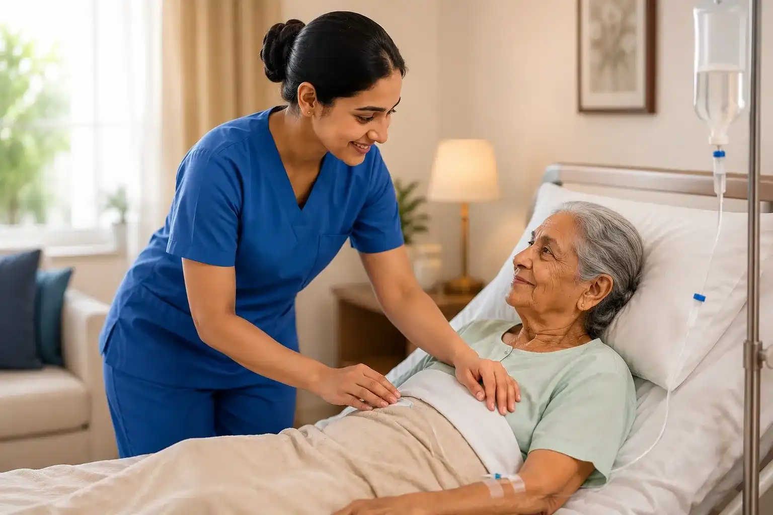 Nurse Taking Care of Elderly Patient